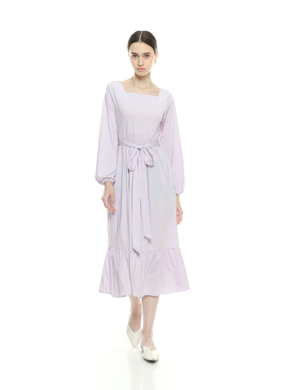 Winner Vogue Charvi Casual Dress - Gaun Wanita Lengan Panjang Tali di Perut