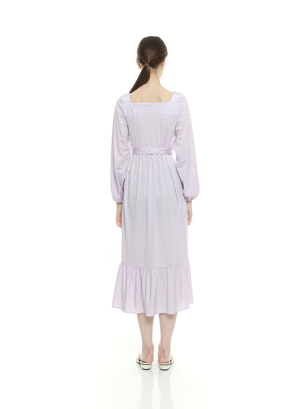 Winner Vogue Charvi Casual Dress - Gaun Wanita Lengan Panjang Tali di Perut