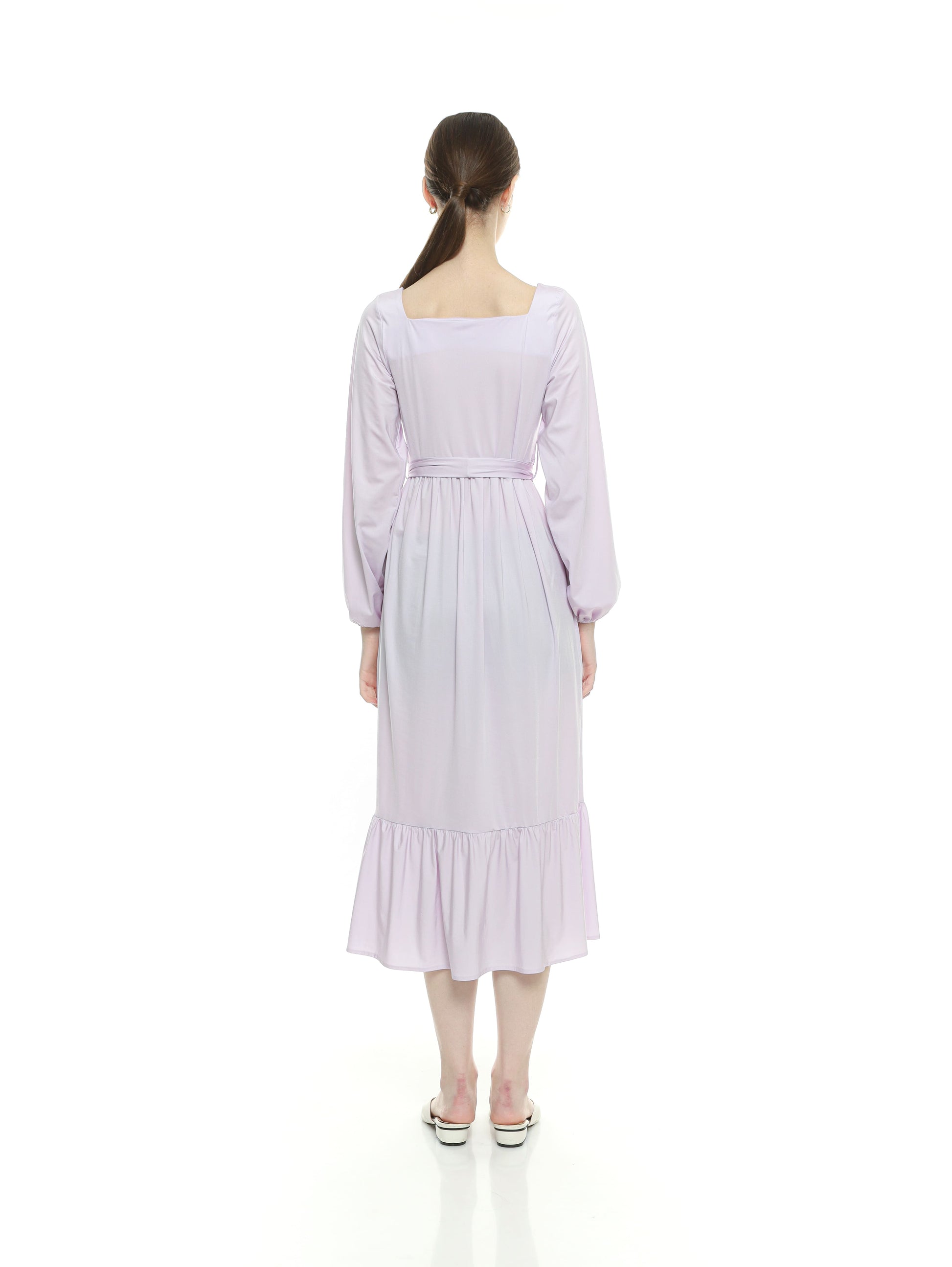 Winner Vogue Charvi Casual Dress - Gaun Wanita Lengan Panjang Tali di Perut