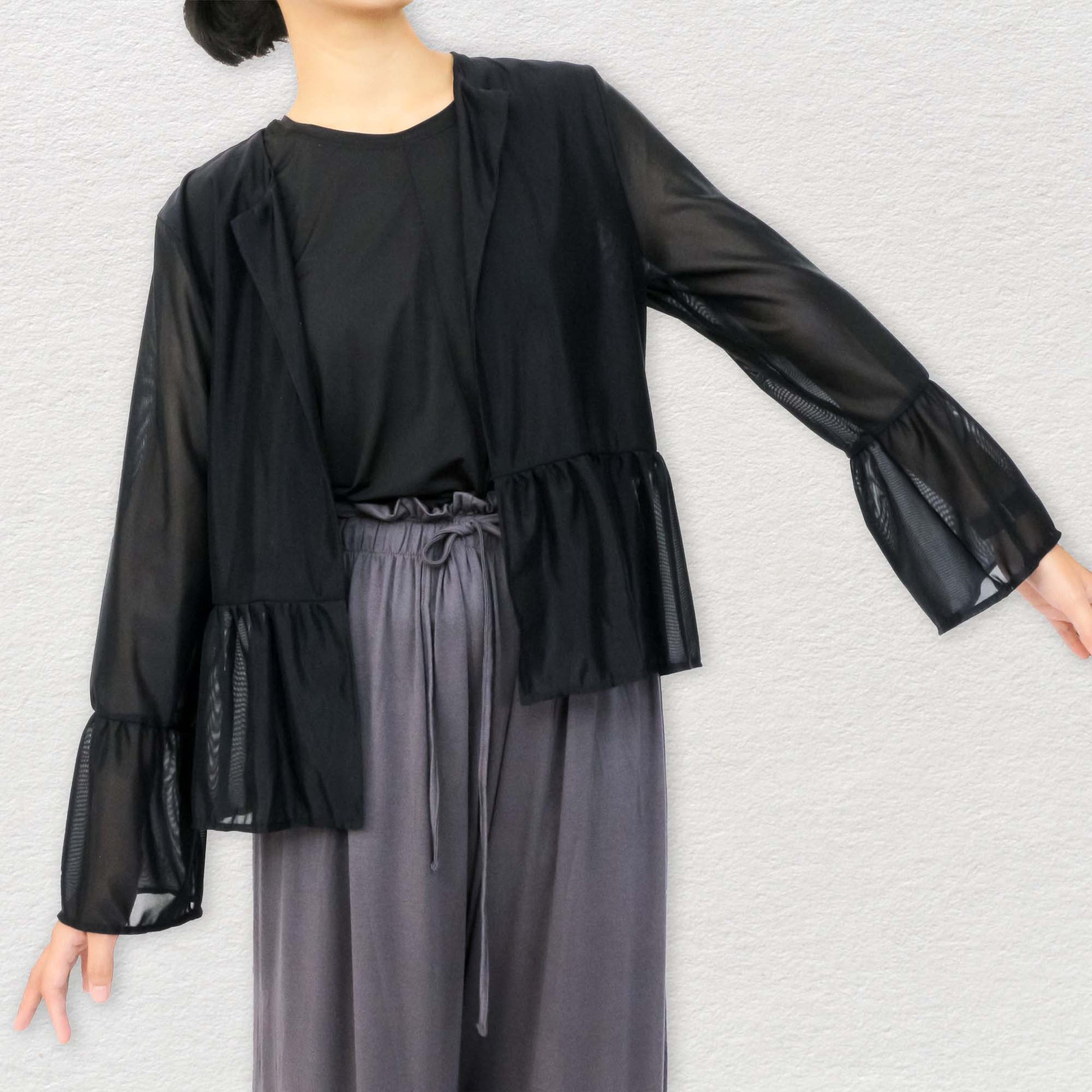 Juliet Mesh Outer - Outerwear Cardigan Luaran Wanita Lengan Panjang