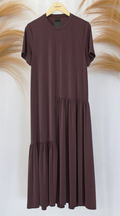 Ruby Dress Gaun Dress Panjang Wanita Lengan Pendek