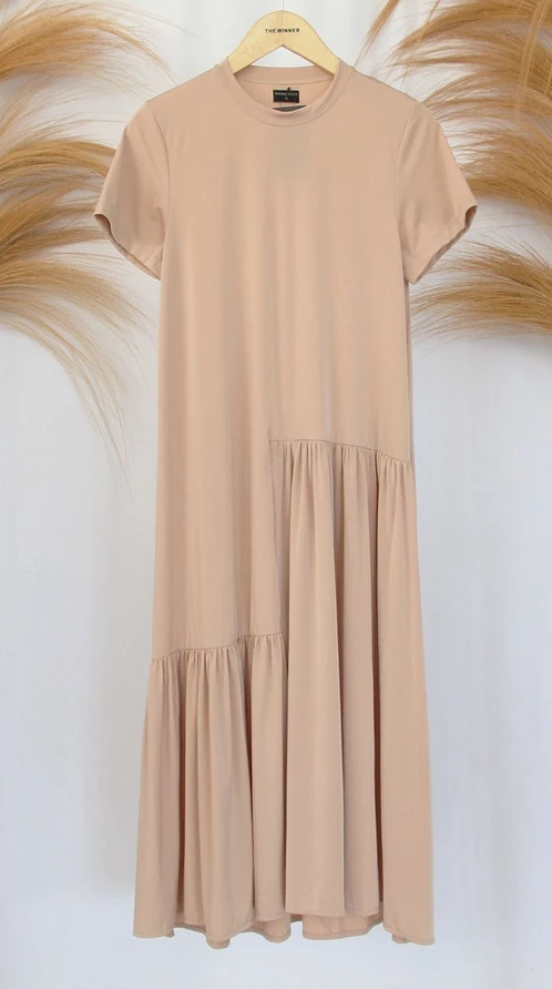 Ruby Dress Gaun Dress Panjang Wanita Lengan Pendek