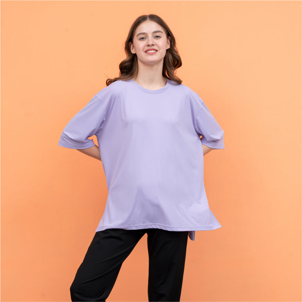 Batzu Clothing Salma Oversize Slit Tee - Kaos Oversize Wanita