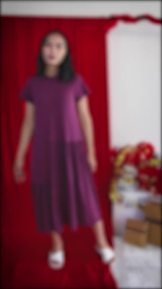 Ruby Dress Gaun Dress Panjang Wanita Lengan Pendek