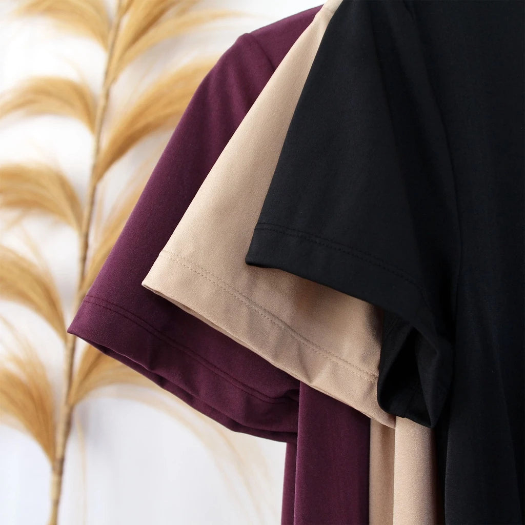 Ruby Dress Gaun Dress Panjang Wanita Lengan Pendek